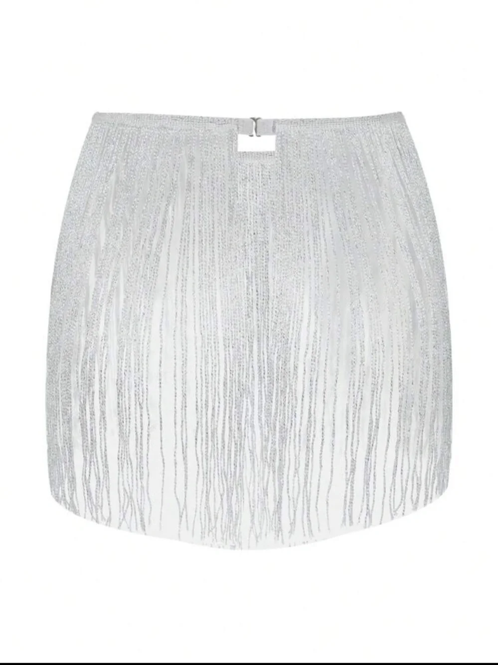 Silver Fringe Mini Skirt